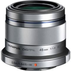 Olympus M. Zuiko Digital ED 45mm f/1.8 Lens - Silver