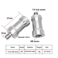 Adapter Screw 1/4 inch Male to M8 Female Z44