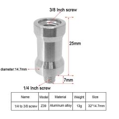 Adapter Screw 3/8 Inch Female to 1/4 Inch Male Adapter Z39