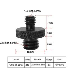 Double Head Adapter Screw 1/4 inch Male to 3/8 inch Male Z48