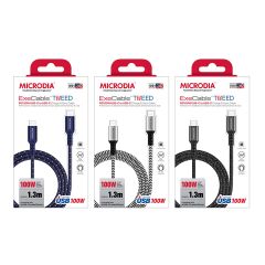 Microdia ExeCable Tweed PD100W USB-C to USB-C Cable