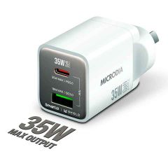 Microdia SMARTCube Nano 35W Dual Port GaN Wall Charger - White