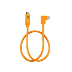 TetherPro Right Angle USB-C To USB-C 50cm Hi-Vis Orange