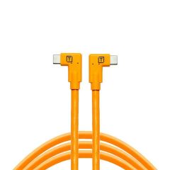 TetherPro USB-C to USB-C Dual Right Angle 4.6m Hi-Vis Orange