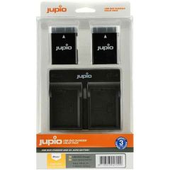 Jupio Nikon EN-EL14/EN-EL14A Batteries x2 + Dual USB Charger Kit