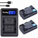 DUAL USB Canon LC-E6E Battery Charger for LP-E6 + 2 Compatible Batteries