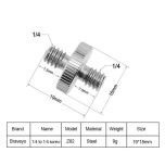 Adapter Screw 1/4 inch Male to 1/4 inch Male Z82