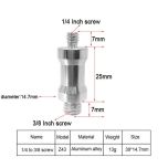 Adapter Screw 1/4 Inch Male to 3/8 Inch Male Z43