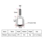 Adapter Screw 12mm Male M4 to 1/4 inch Female