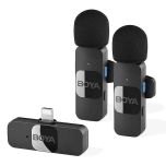 Boya BY-V2 2.4GHz Dual-Channel Wireless Microphone System for iOS Devices