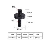 Double Head Screw 1/4 male to M5 long male Z88