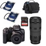 Canon EOS R10 Camera + 18-45mm Lens + 100-400mm Lens + Memory Card + Tenba Shoulder Bag +  UV Filters